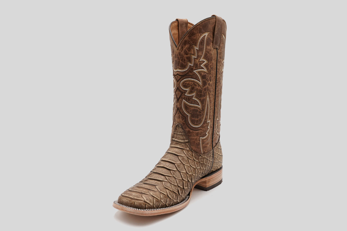Jumbo Python Cappuccino - Embossed Leather - Square Toe (E682-26)