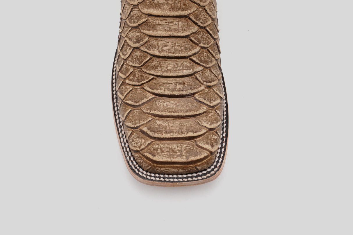 Jumbo Python Cappuccino - Embossed Leather - Square Toe (E682-26)