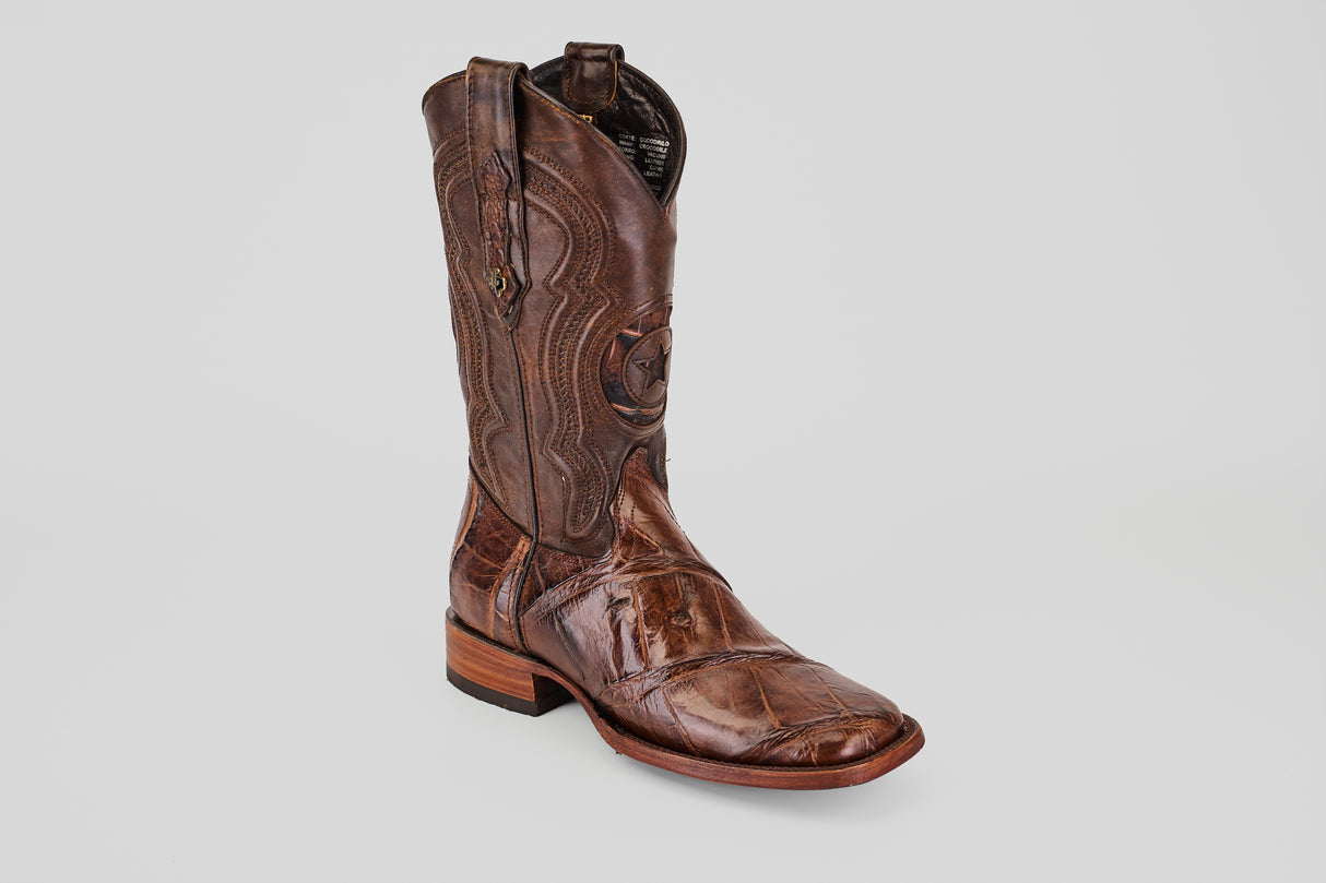 James - Tabaco - Square Toe (Alligator Hornback)