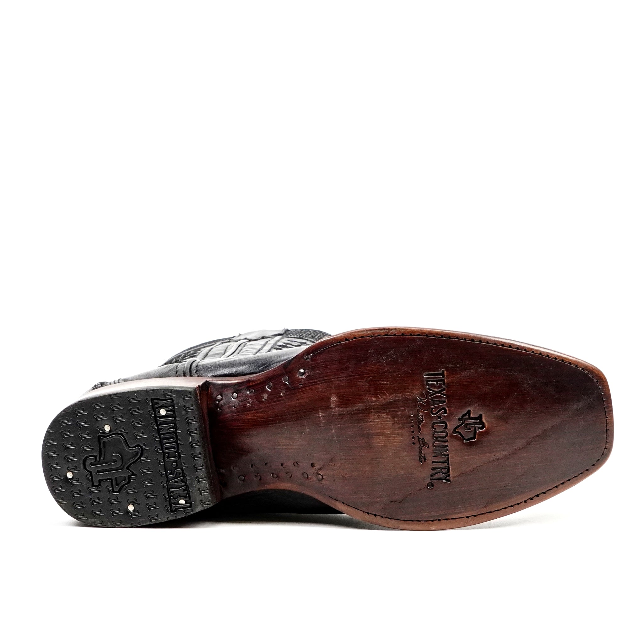 Alligator Belly Black Zip Boots - Narrow Square Toe (FLO22)
