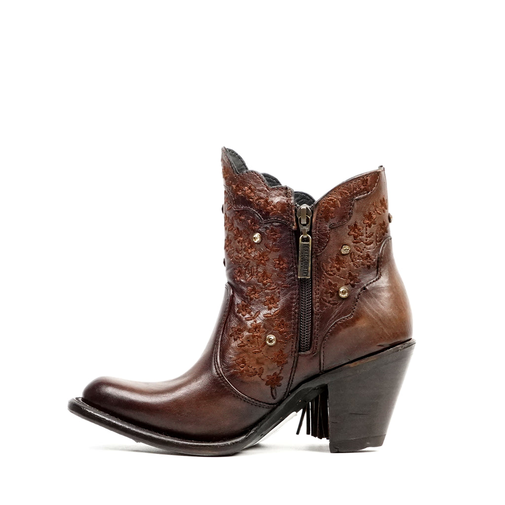 Ximena Chocolate Brown Ankle Boots - J Toe
