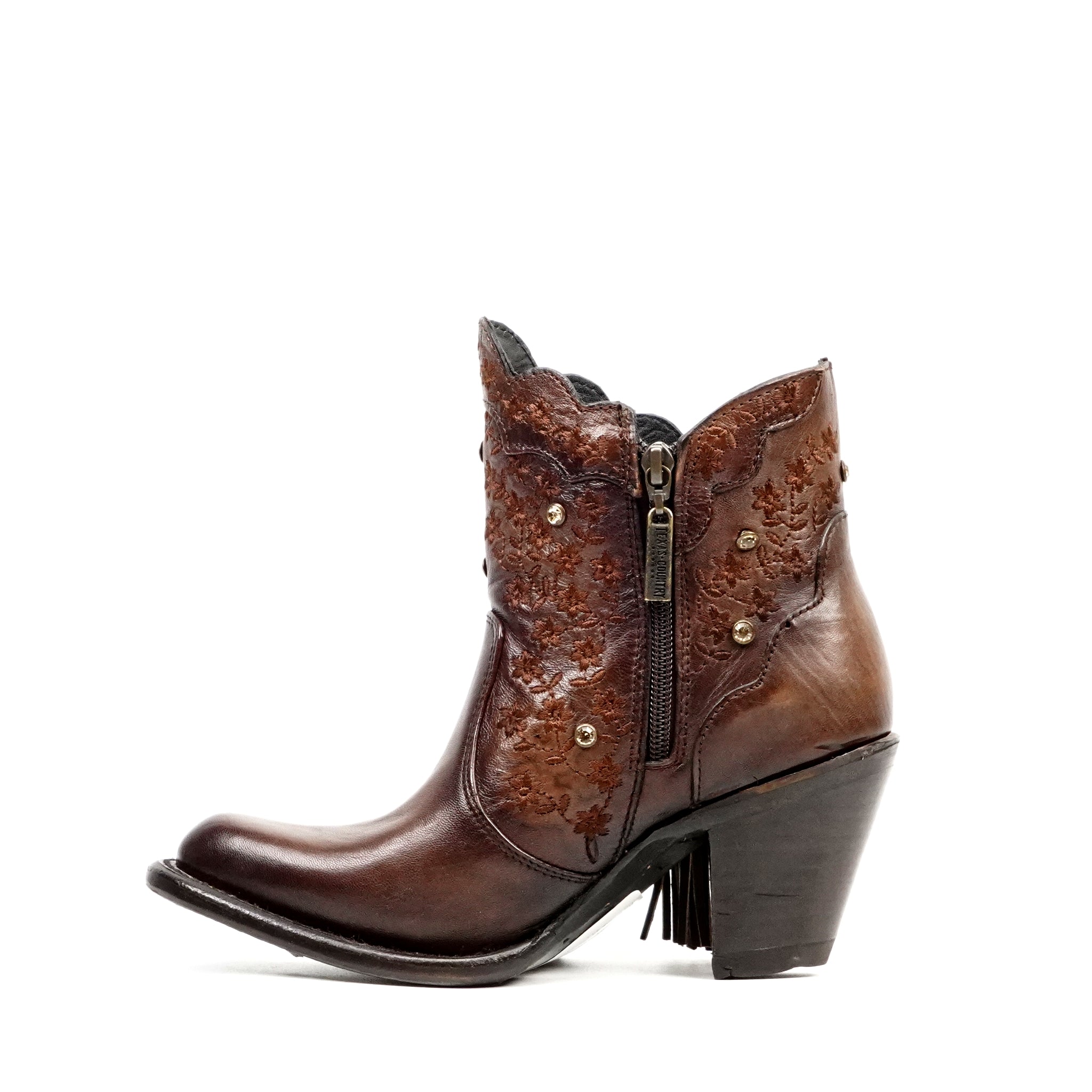 Ximena Chocolate Brown Ankle Boots - J Toe