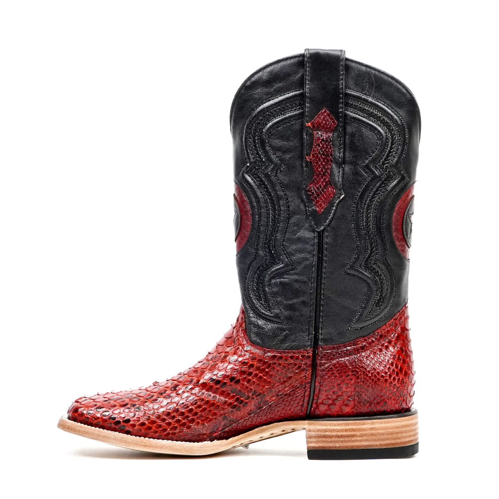 Botas Tanner Python - Rubí - Punta Cuadrada (PN30)