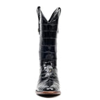James Full Alligator Boots - Black - Round Toe (FU220)