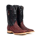 Botas Tanner de Pitón – Escarlata – Punta Cuadrada (PN30)
