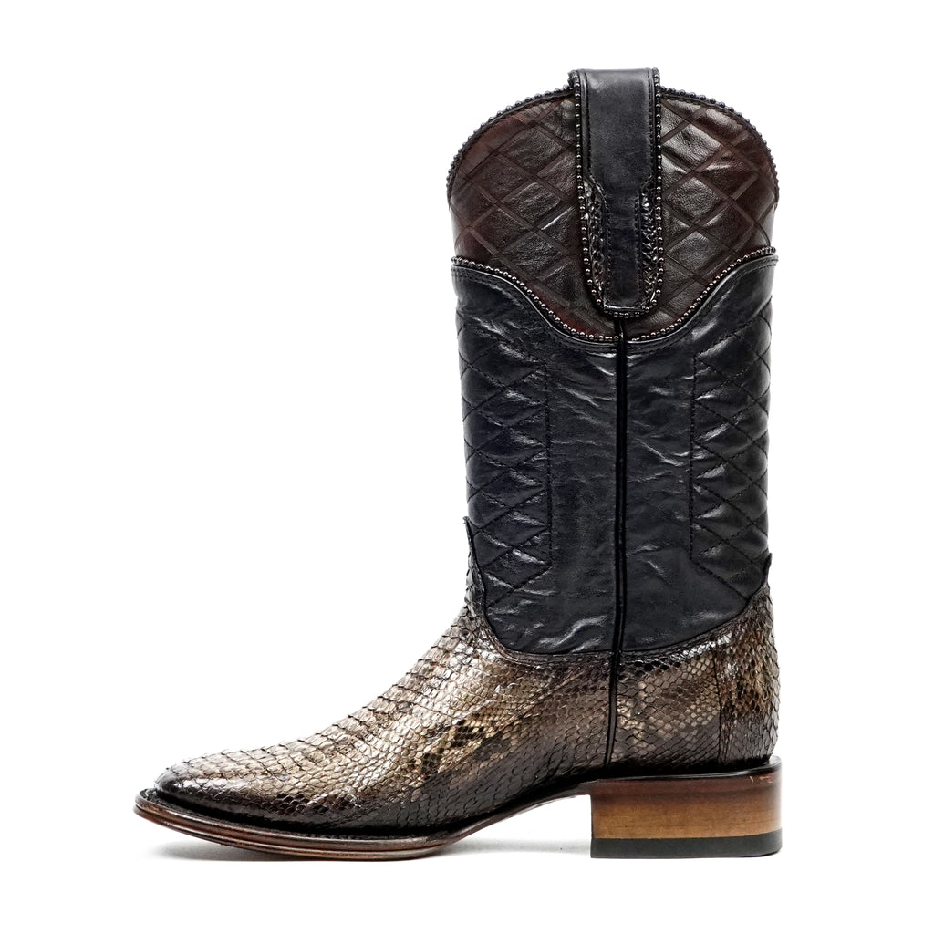 Tanner Platinum Python Boots - Chameleon - Square Toe - Gomez Western Wear