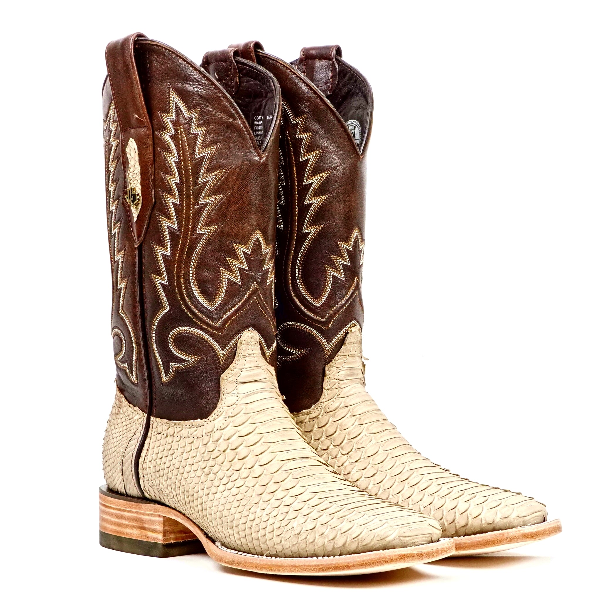 Botas Tanner Cappuccino Python - Punta Cuadrada (PN30)