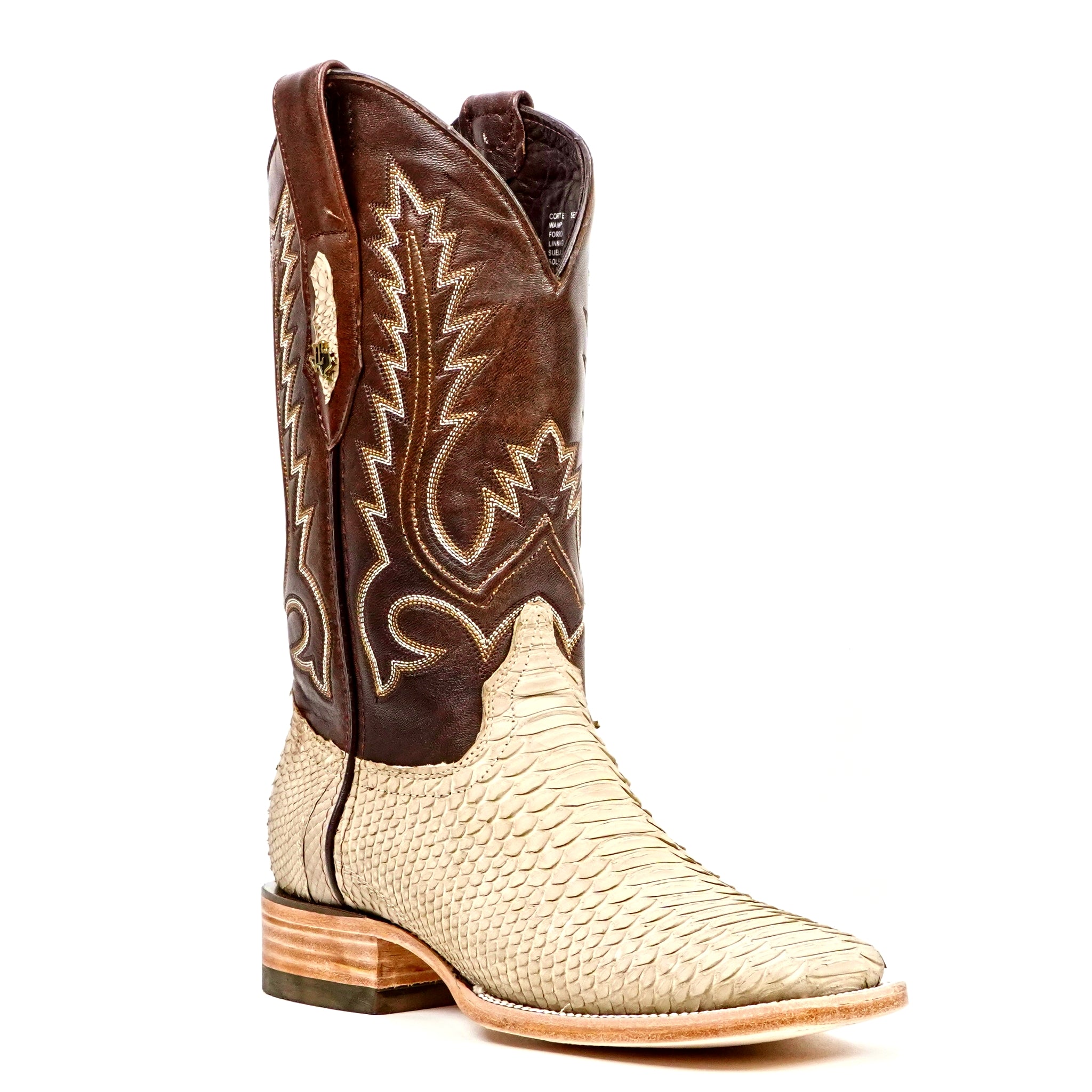 Botas Tanner Cappuccino Python - Punta Cuadrada (PN30)