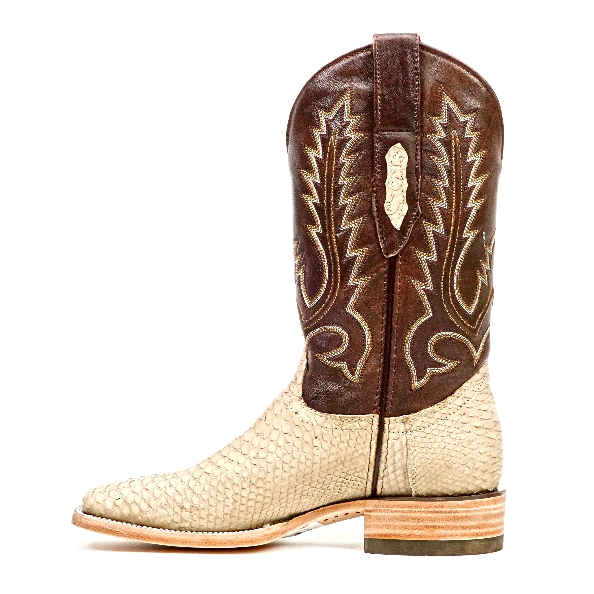 Botas Tanner Cappuccino Python - Punta Cuadrada (PN30)