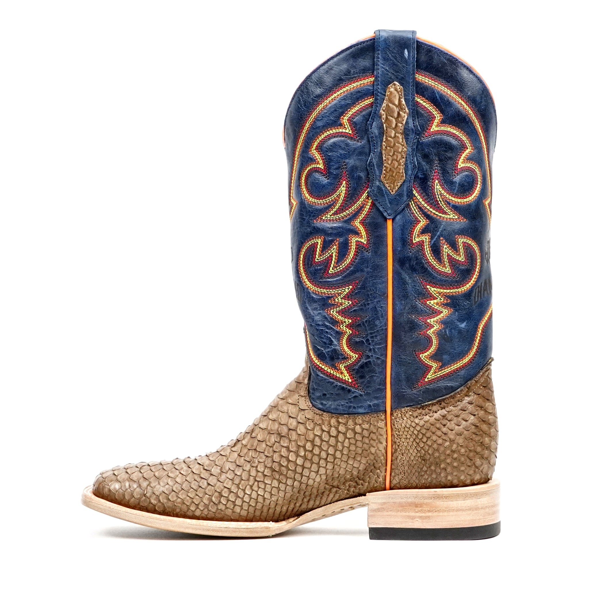 Braxton Python Boots - Tamarind - Square Toe - Gomez Western Wear