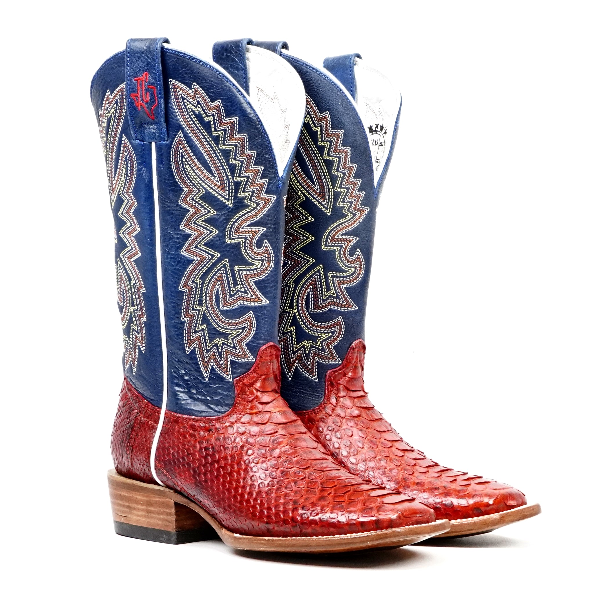 Braxton Python Boots - Ruby - Square Toe - Gomez Western Wear