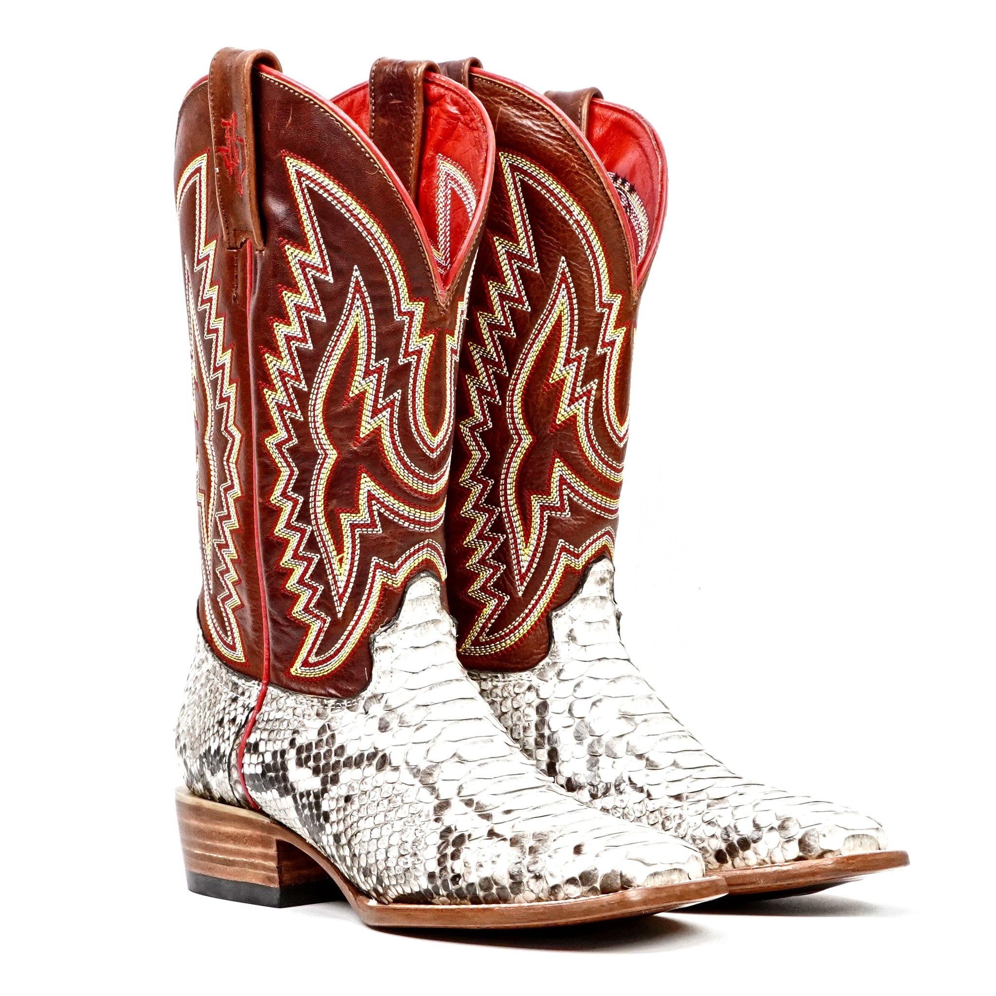 Braxton Python Boots - Natural - Square Toe - Gomez Western Wear