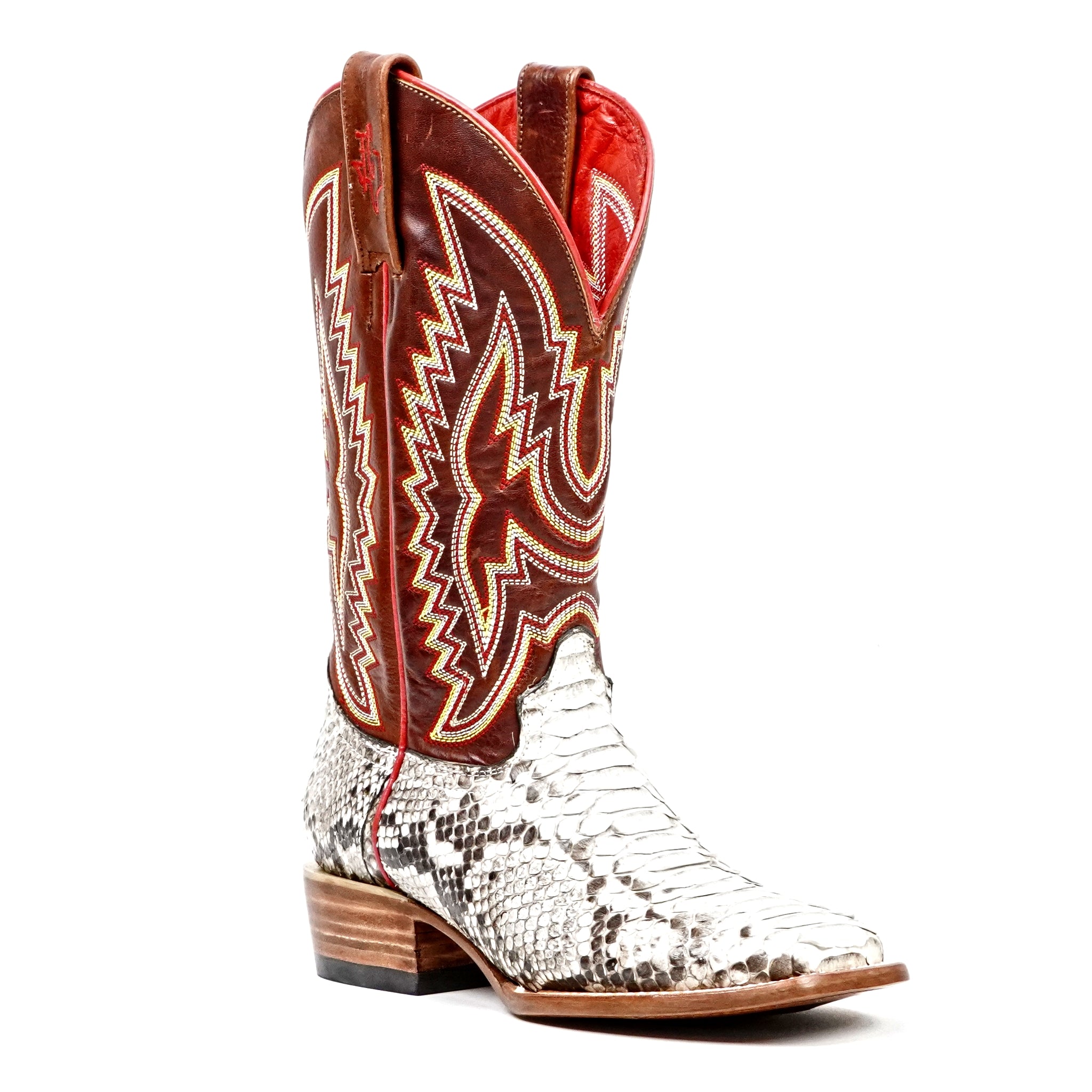 Braxton Python Boots - Natural - Square Toe - Gomez Western Wear