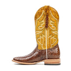 Braxton Python Boots - Brown - Square Toe - Gomez Western Wear