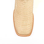 Braxton Python Boots- Cappuccino - Square Toe - Gomez Western Wear