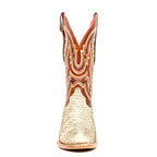 Braxton Python Boots - Cappuccino - Roper Toe - Gomez Western Wear