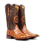 James Alligator Belly Boots - Brandy - Square Toe (LG10) - Gomez Western Wear