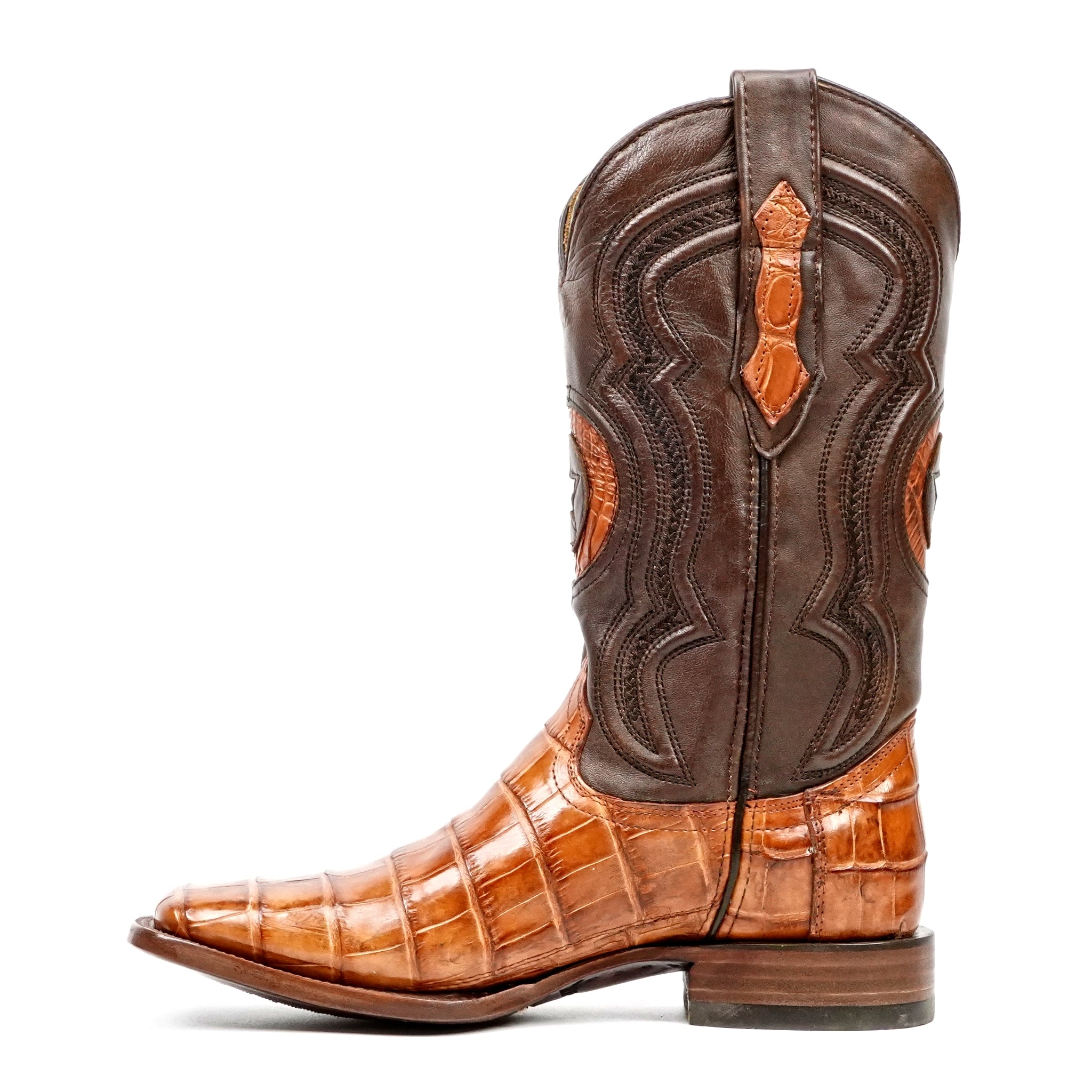 James Alligator Belly Boots - Brandy - Square Toe (LG10) - Gomez Western Wear