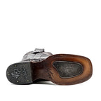 James Platinum Alligator Belly Boots - Dark Gray - Square Toe - Gomez Western Wear