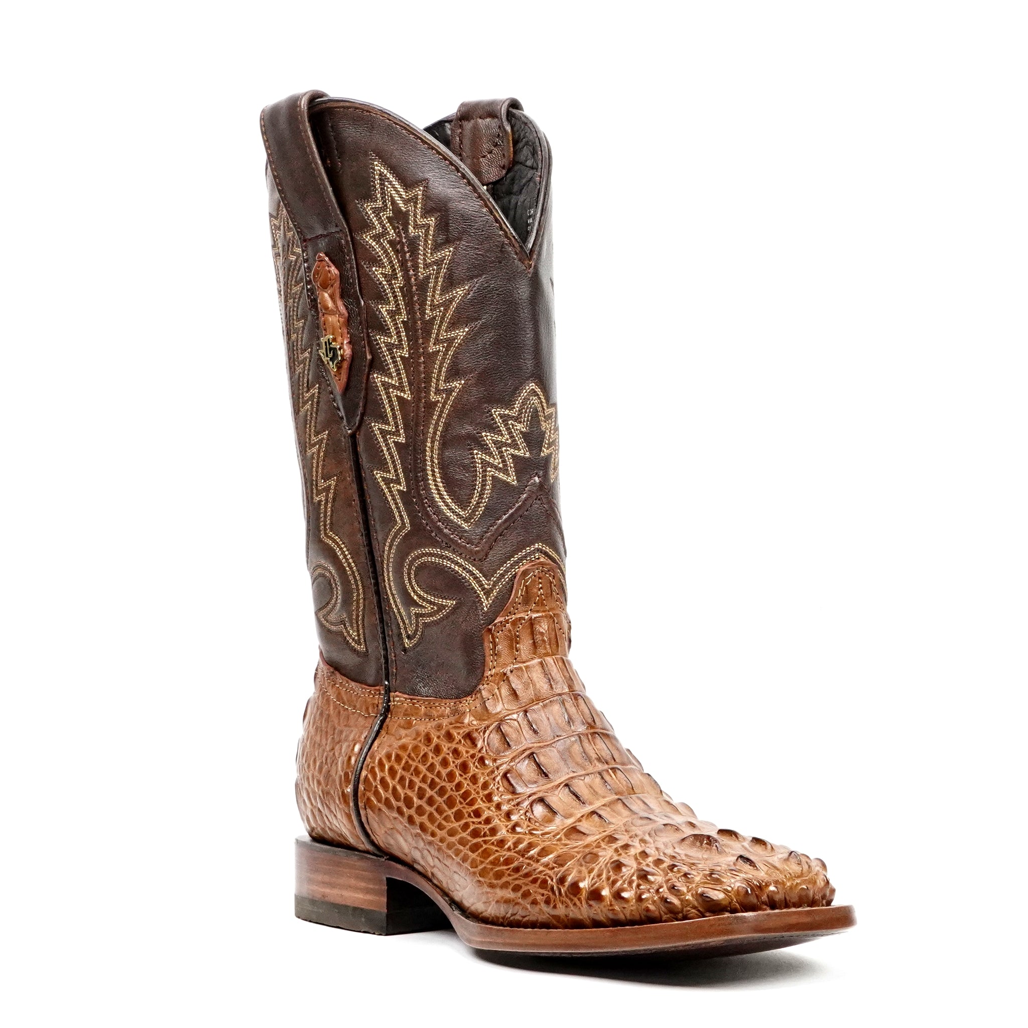Botas de piel de cocodrilo James - Antiguas - Puntera cuadrada (AP50)