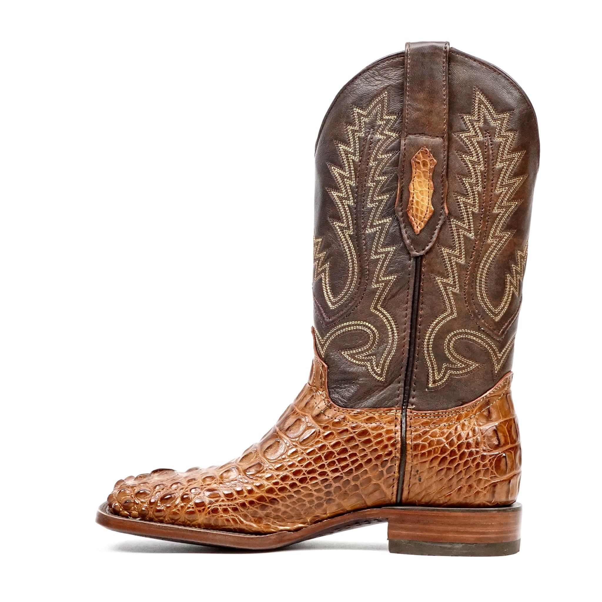Botas de piel de cocodrilo James - Antiguas - Puntera cuadrada (AP50)