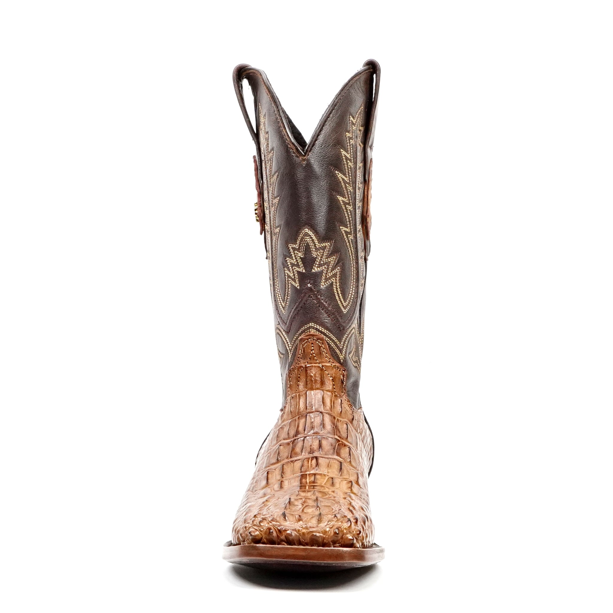 Botas de piel de cocodrilo James - Antiguas - Puntera cuadrada (AP50)