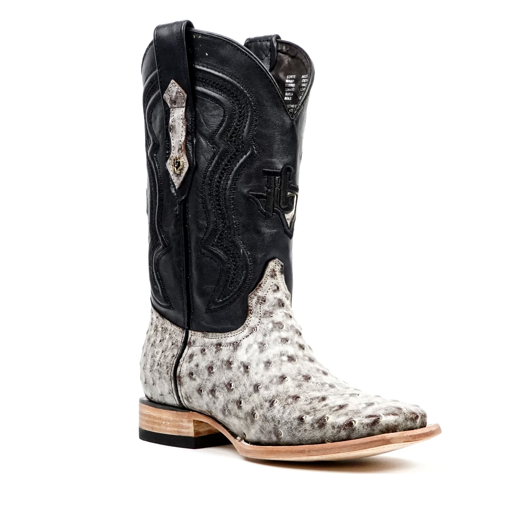 Austin Ostrich Boots - Nicotine - Square Toe (AV20) - Gomez Western Wear