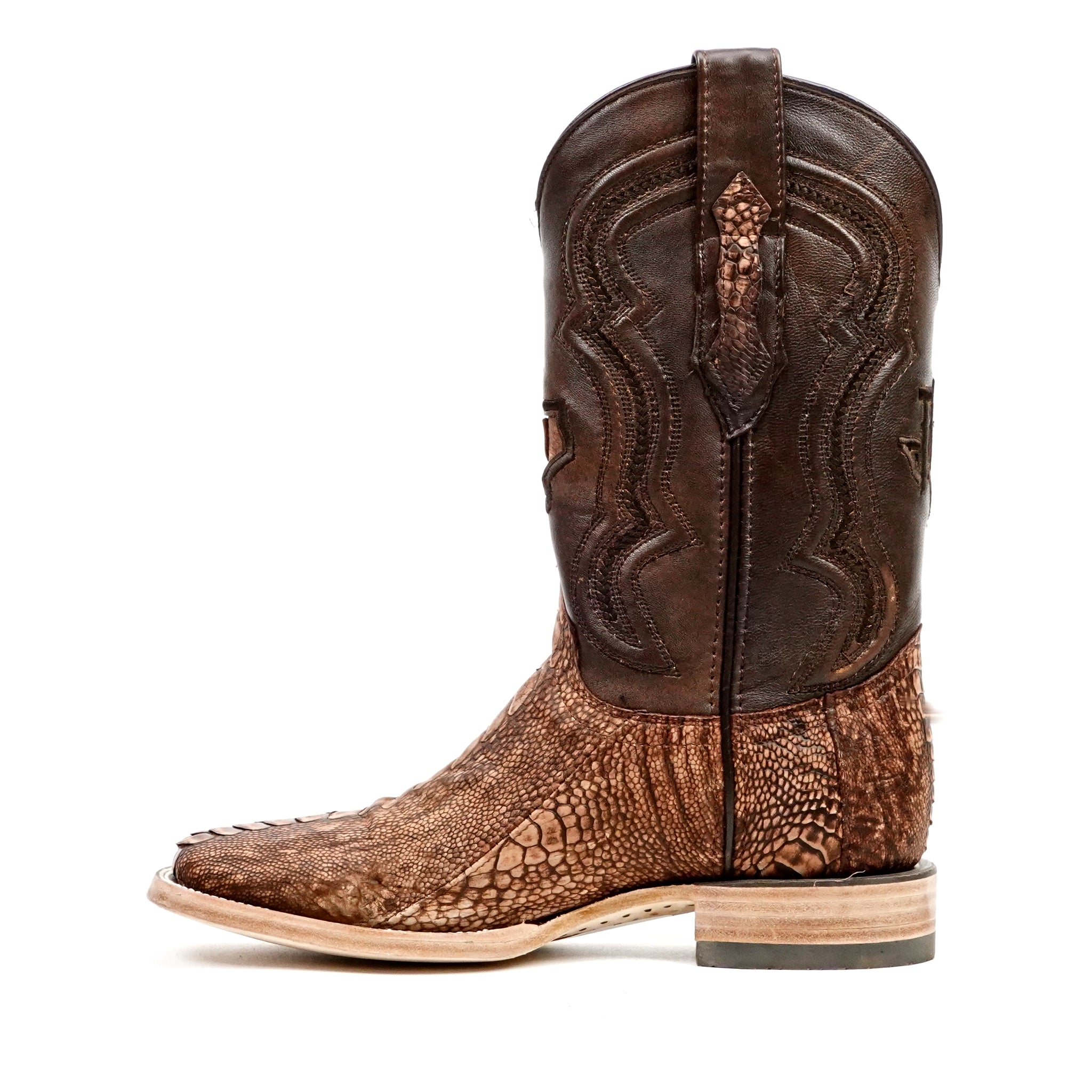 Austin Ostrich Leg Boots - Shedron - Square Toe (PA501) - Gomez Western Wear