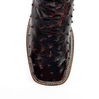 Austin Ostrich Boots - Black Cherry - Square Toe (AV20)