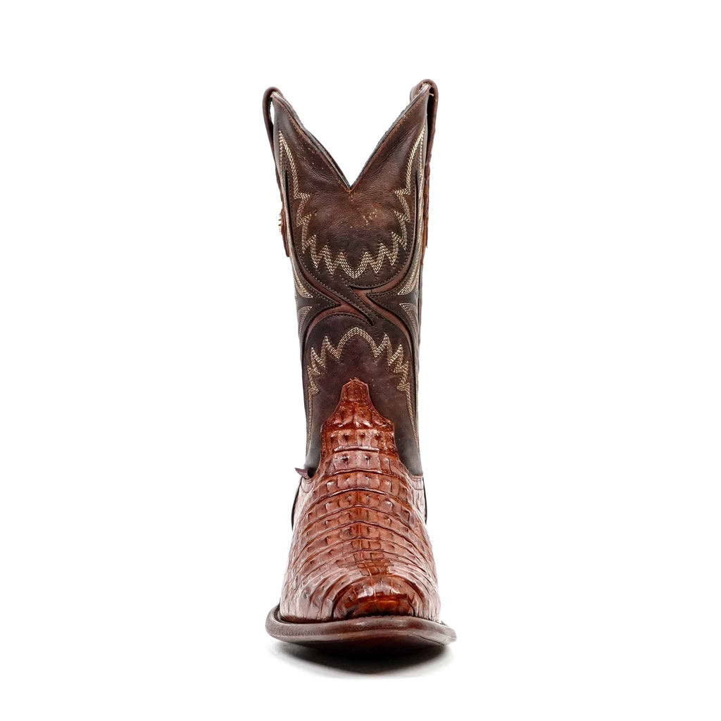 Rhodes Caiman Hornback Boots - Brandy - Round Toe (LM220)