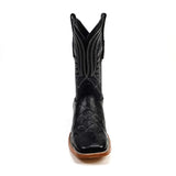 Pirarucu Black - Embossed Leather - Square Toe (E687)