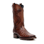 Rhodes Platinum Caiman Belly Double Sole Boots - Brandy - Square Toe