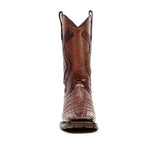 Rhodes Platinum Caiman Belly Double Sole Boots - Brandy - Square Toe