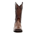 Rhodes Platinum Caiman Belly Double Sole Boots - Tobacco- Square Toe
