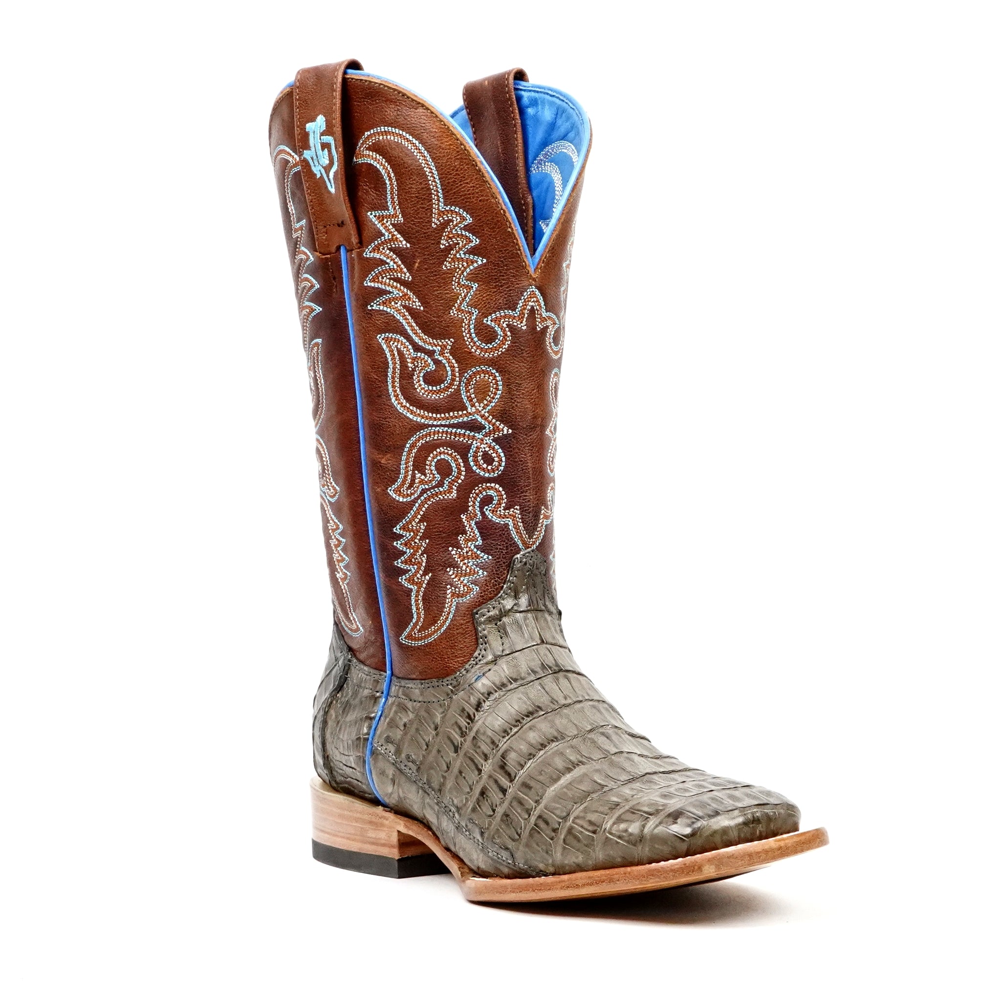 Ranger Caiman Belly Boots - Gray - Square Toe - Gomez Western Wear