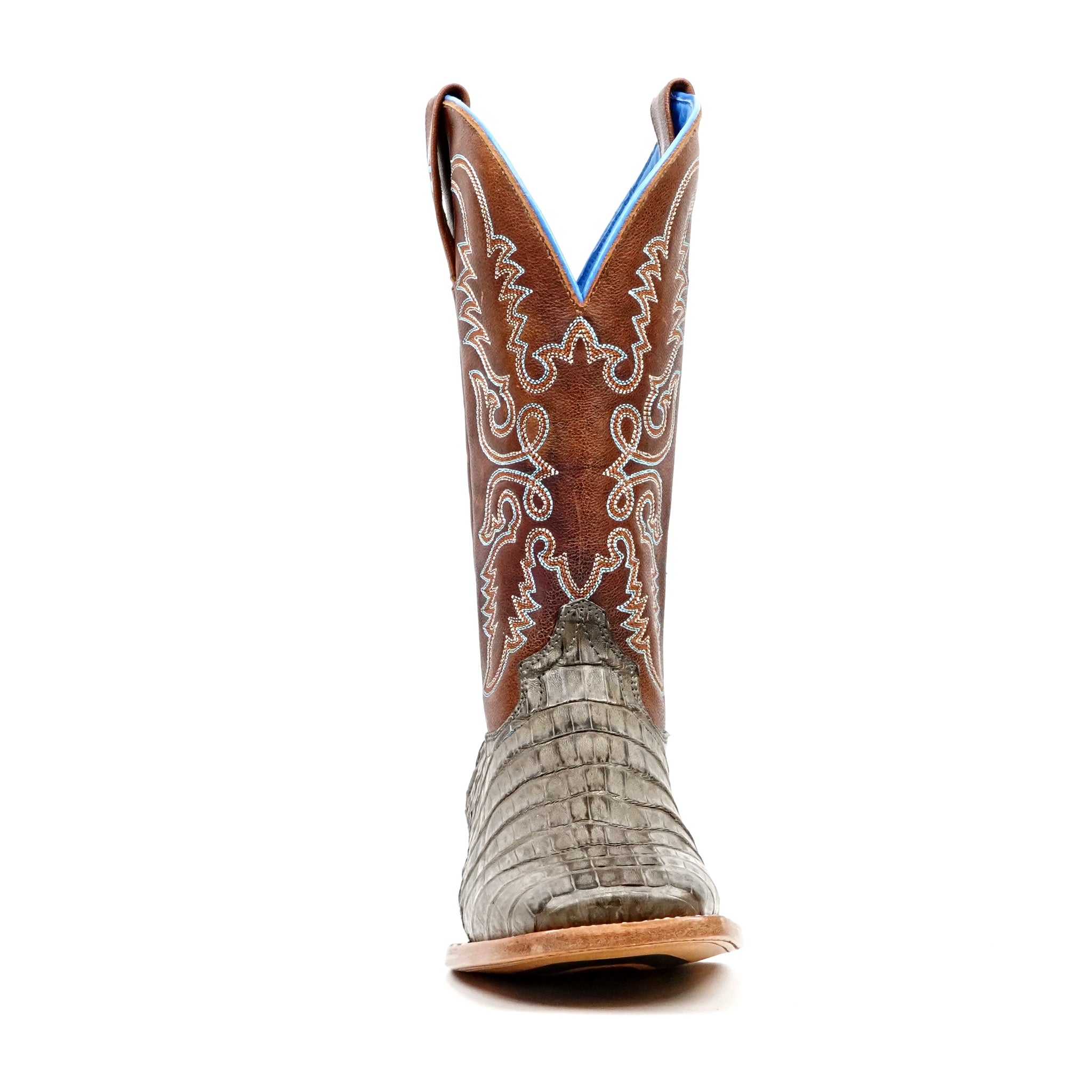 Ranger Caiman Belly Boots - Gray - Square Toe - Gomez Western Wear