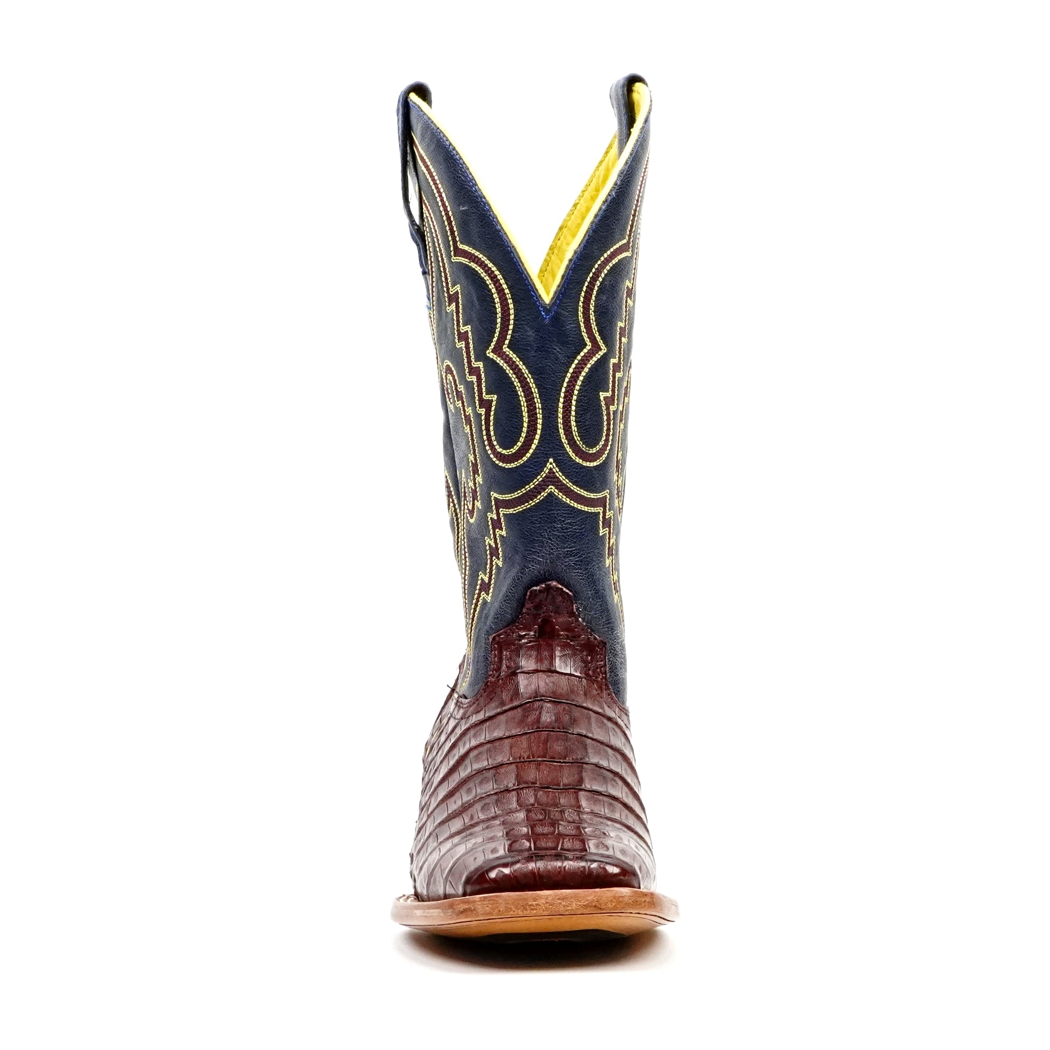 Ranger Caiman Belly Boots - Wine - Square Toe - Gomez Western Wear