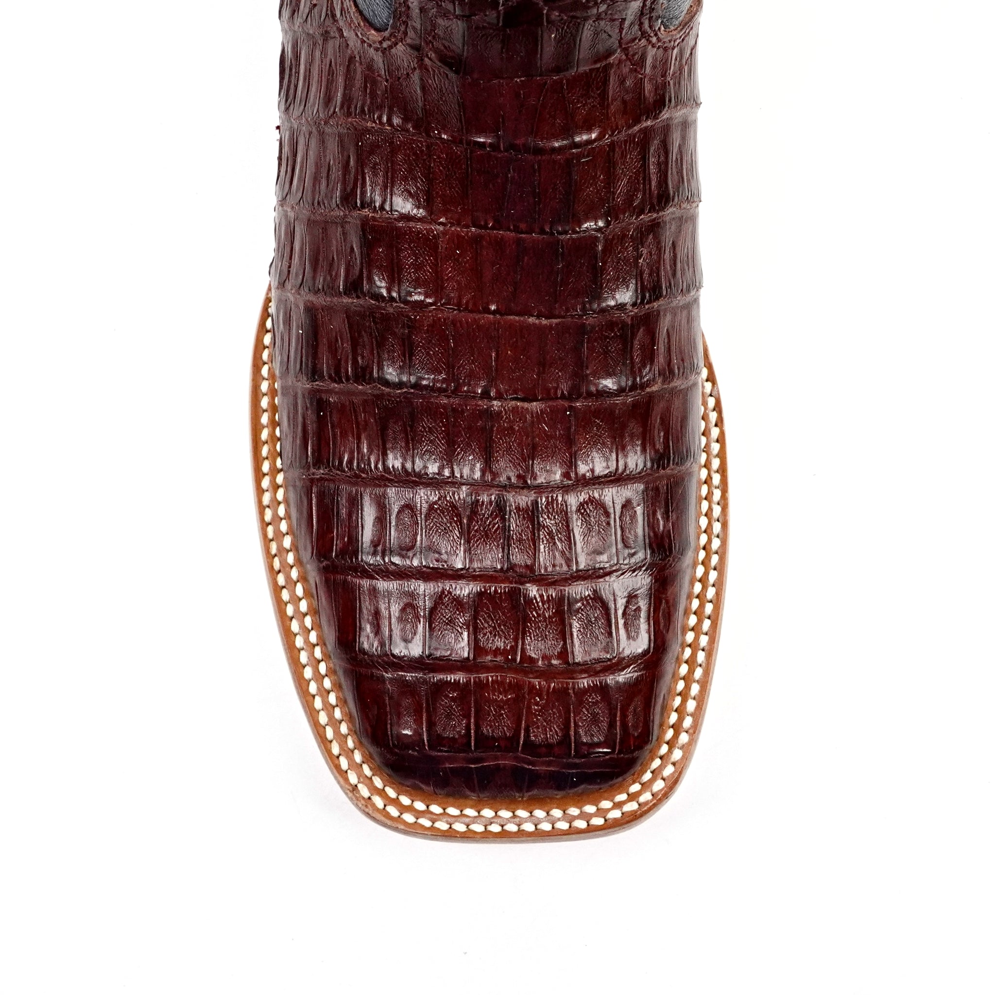 Ranger Caiman Belly Boots - Wine - Square Toe - Gomez Western Wear