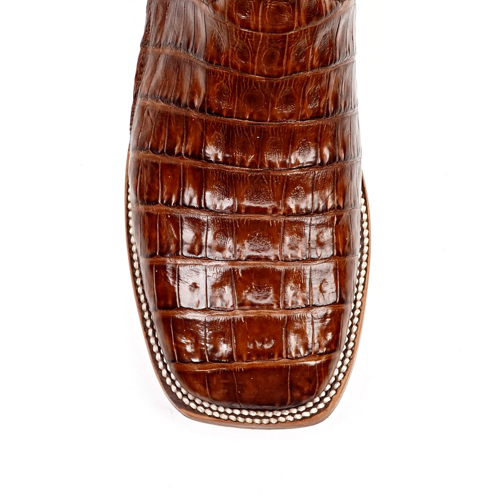Rhodes Caiman Belly Boots - Brandy - Square Toe (LM10) - Gomez Western Wear