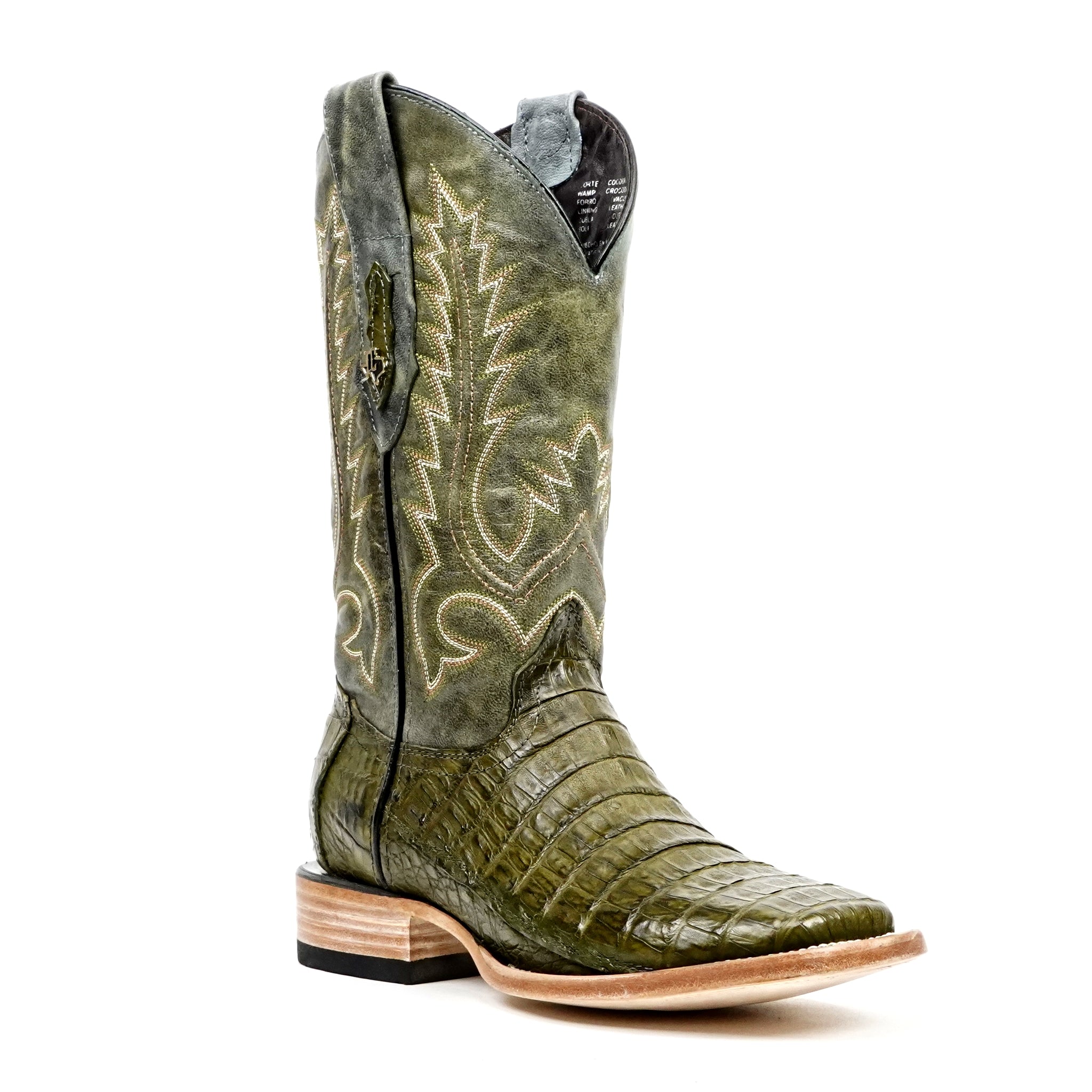 Rhodes Caiman Belly Boots - Agave - Square Toe (LM10) - Gomez Western Wear