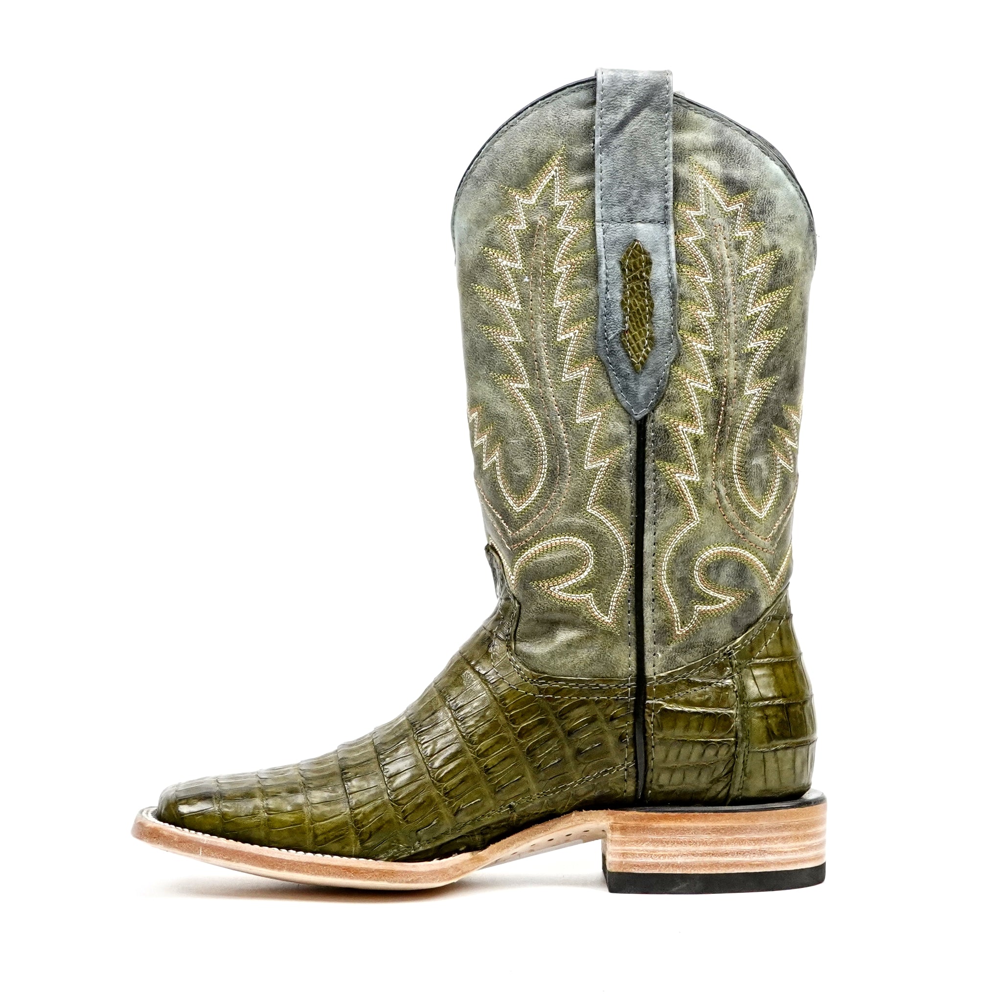 Rhodes Caiman Belly Boots - Agave - Square Toe (LM10) - Gomez Western Wear