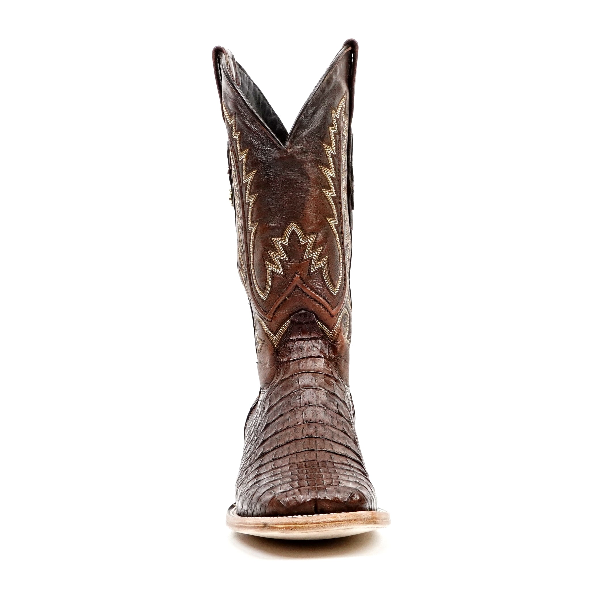 Rhodes Caiman Hornback Boots - Tobacco - Square Toe (LM10)