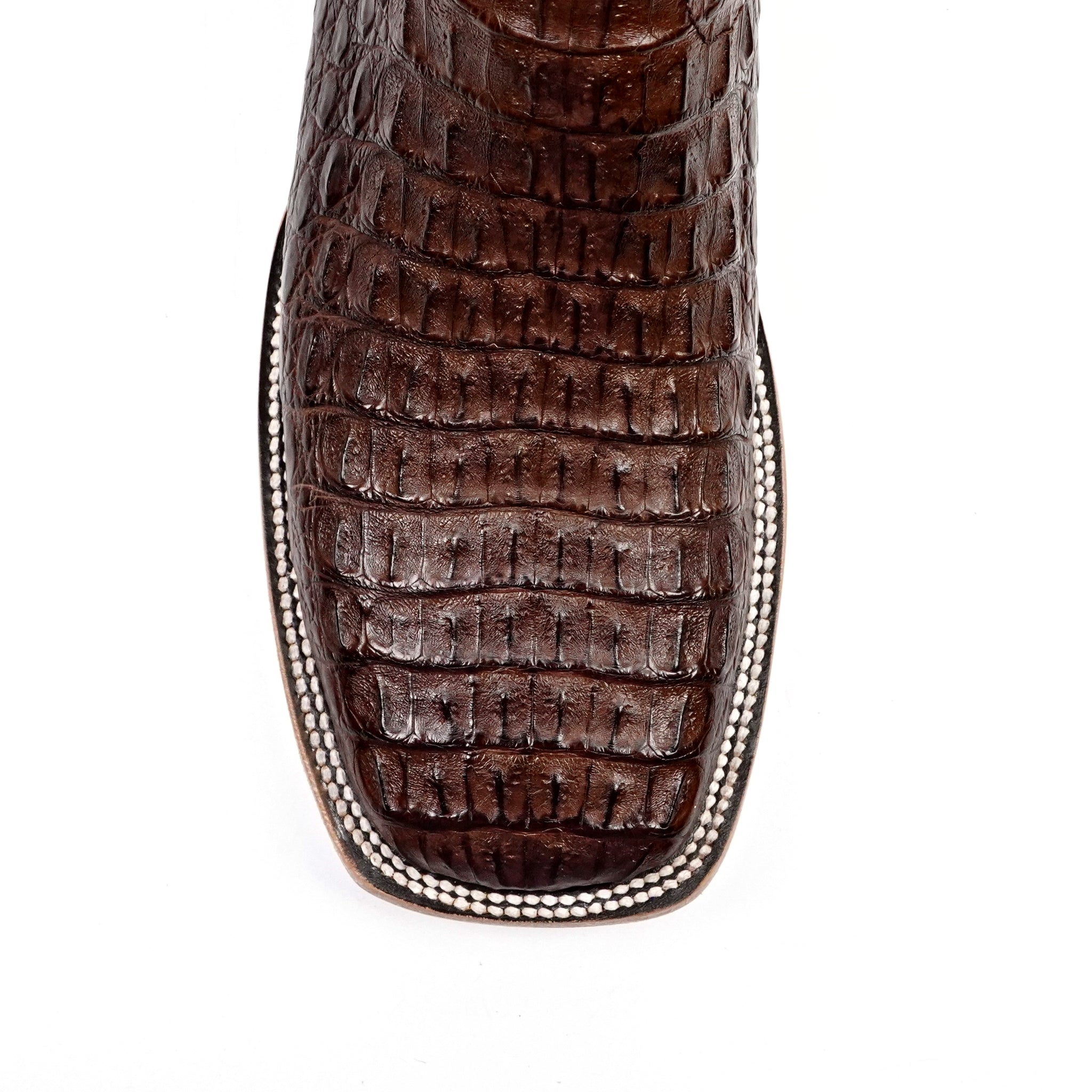 Rhodes Caiman Hornback Boots - Tobacco - Square Toe (LM10)
