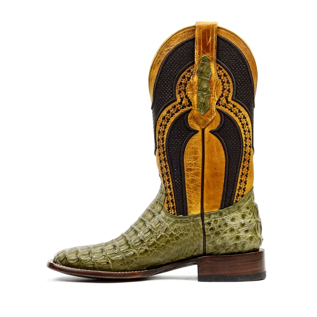 Ranger Caiman Hornback Boots - Agave - Square Toe - Gomez Western Wear