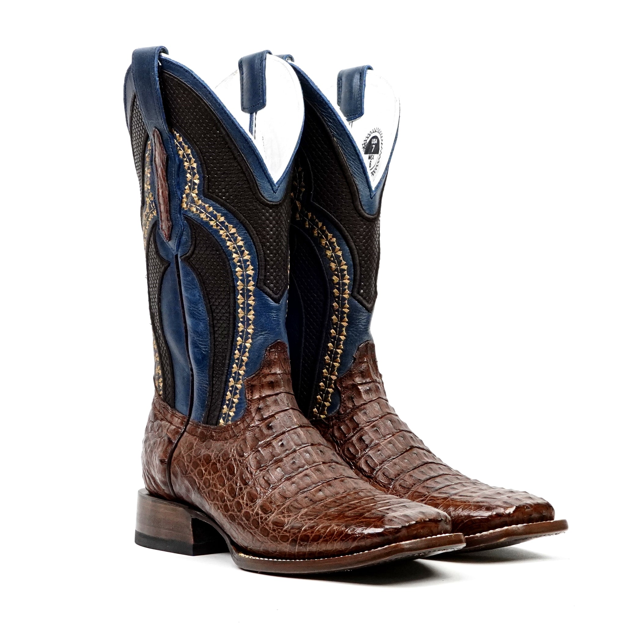 Ranger Caiman Hornback Boots - Espresso Brown - Square Toe - Gomez Western Wear