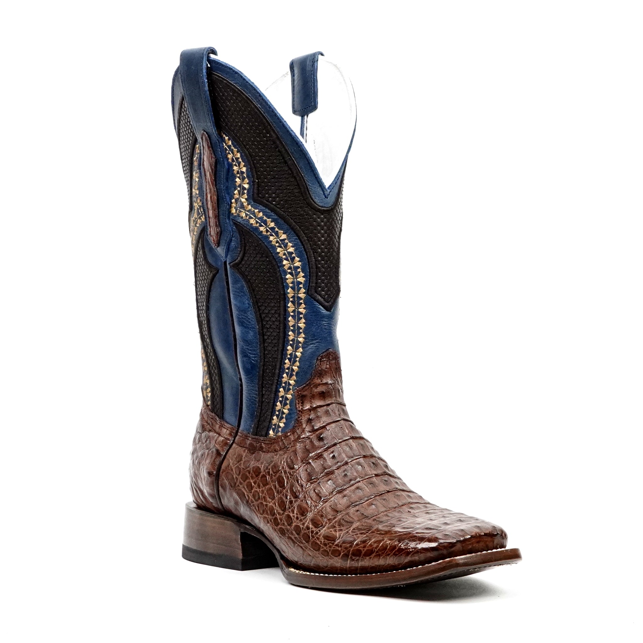 Ranger Caiman Hornback Boots - Espresso Brown - Square Toe - Gomez Western Wear