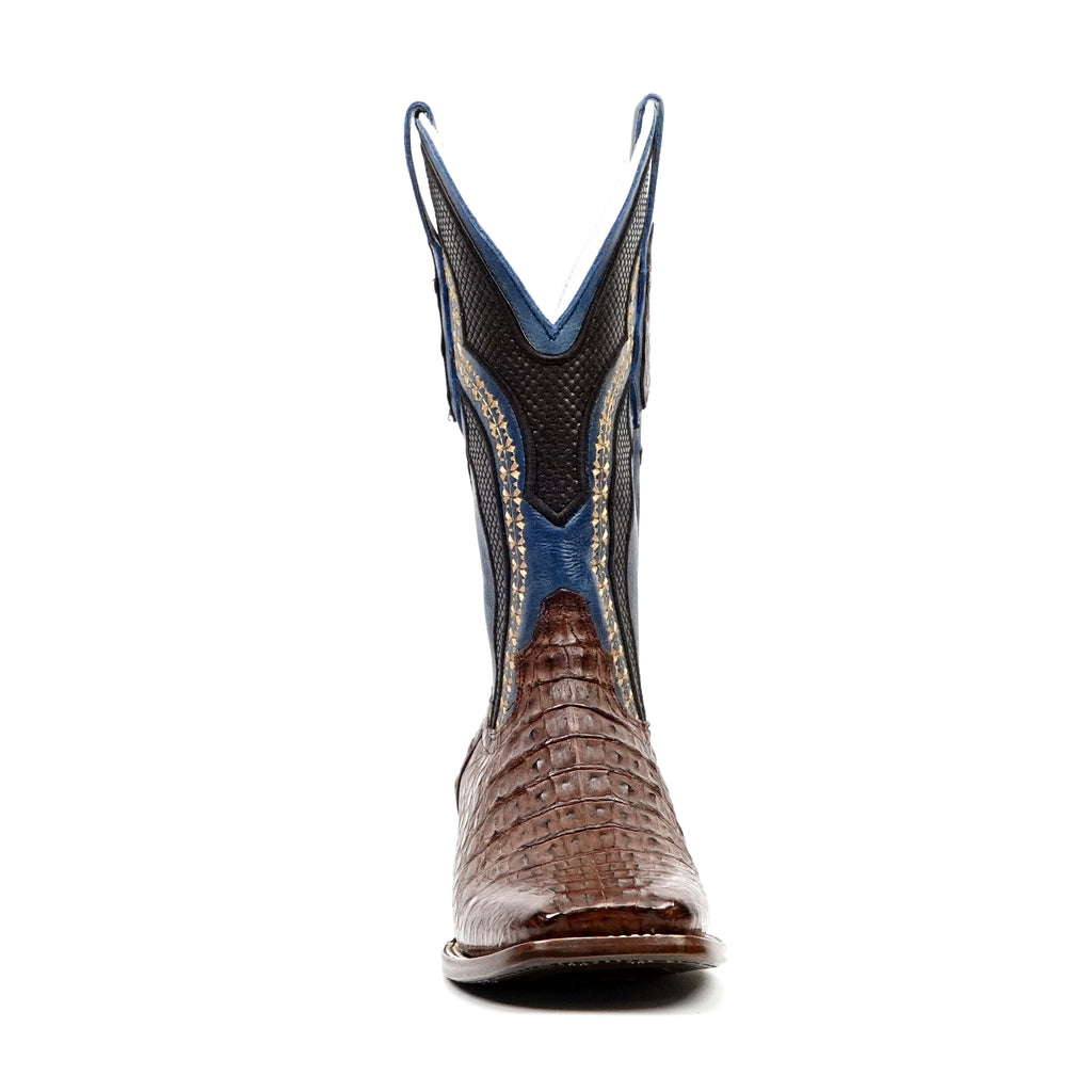 Ranger Caiman Hornback Boots - Espresso Brown - Square Toe - Gomez Western Wear