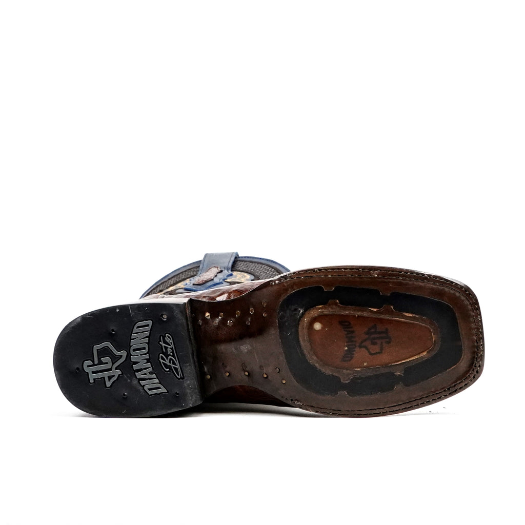 Ranger Caiman Hornback Boots - Espresso Brown - Square Toe - Gomez Western Wear