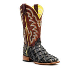 Butch Pirarucu Fish Boots - Camel Black - Square Toe - Gomez Western Wear