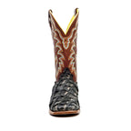 Butch Pirarucu Fish Boots - Camel Black - Square Toe - Gomez Western Wear